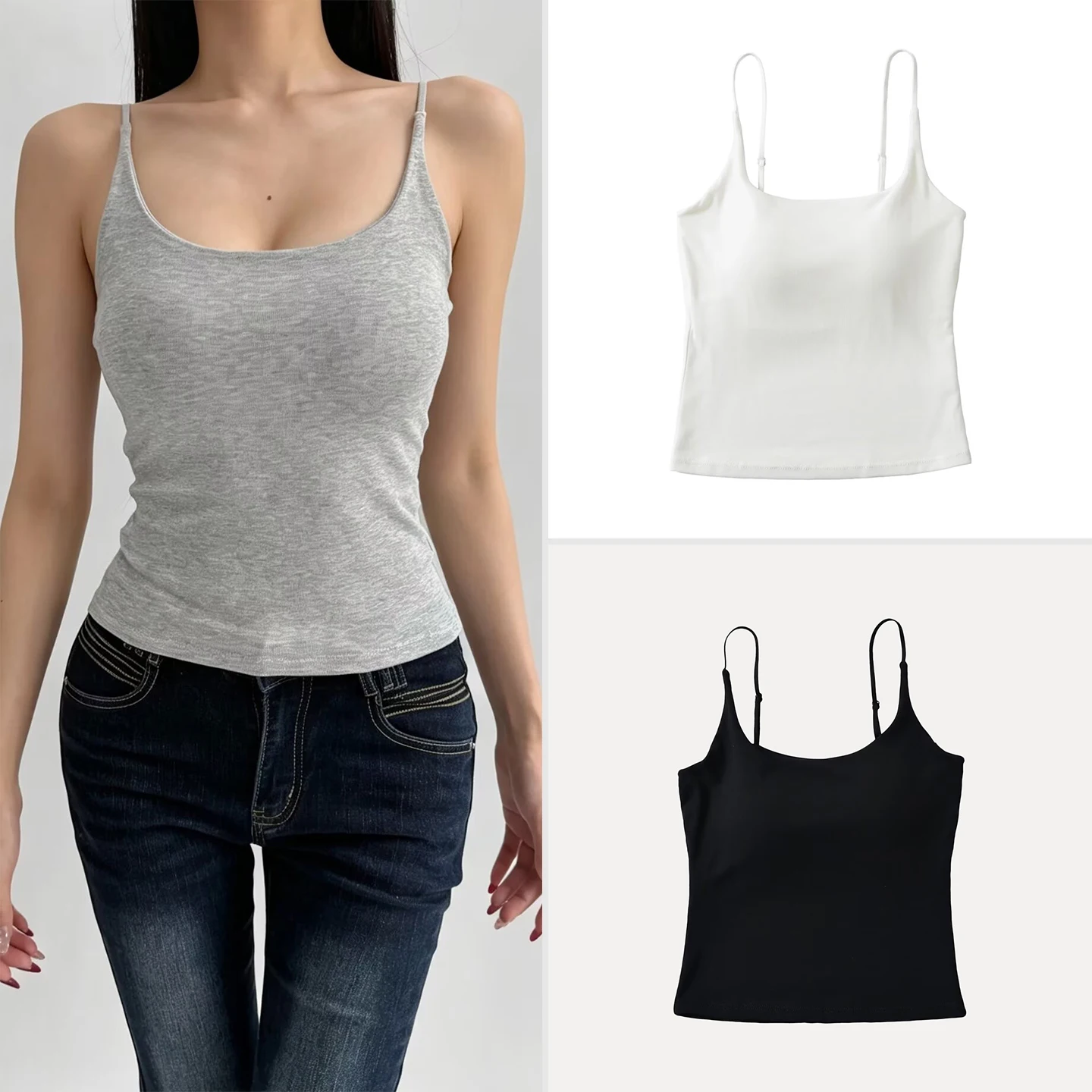 Slimming Adjustable Strap Vest Women's Fashion Pure Desirable Trendy Hot Girl Tank Top ZADATA 2026 Autumn Collection
