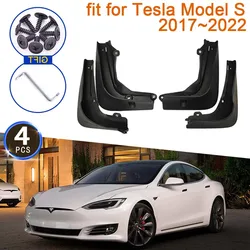 Mudguards for Tesla Model S 2017~2022 2018 2019 2020 2021 Cover Splash Guards Mud Flap Fender Car Protect Front Rear Accessories