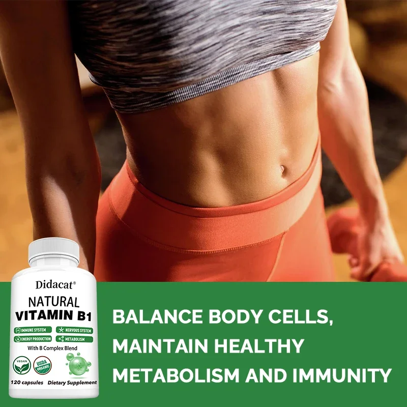 Didacat Vitamin B1, Helps The Immune System, Nervous System, Energy Support Dietary Supplement