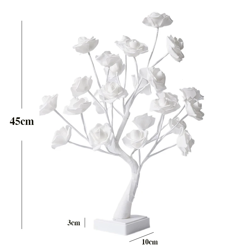 Dream Color Rose Tree Night Light Remote Timer Mood Light Home Bedroom Bedside Party Wedding Fairy Décor Gift For Her Table Lamp