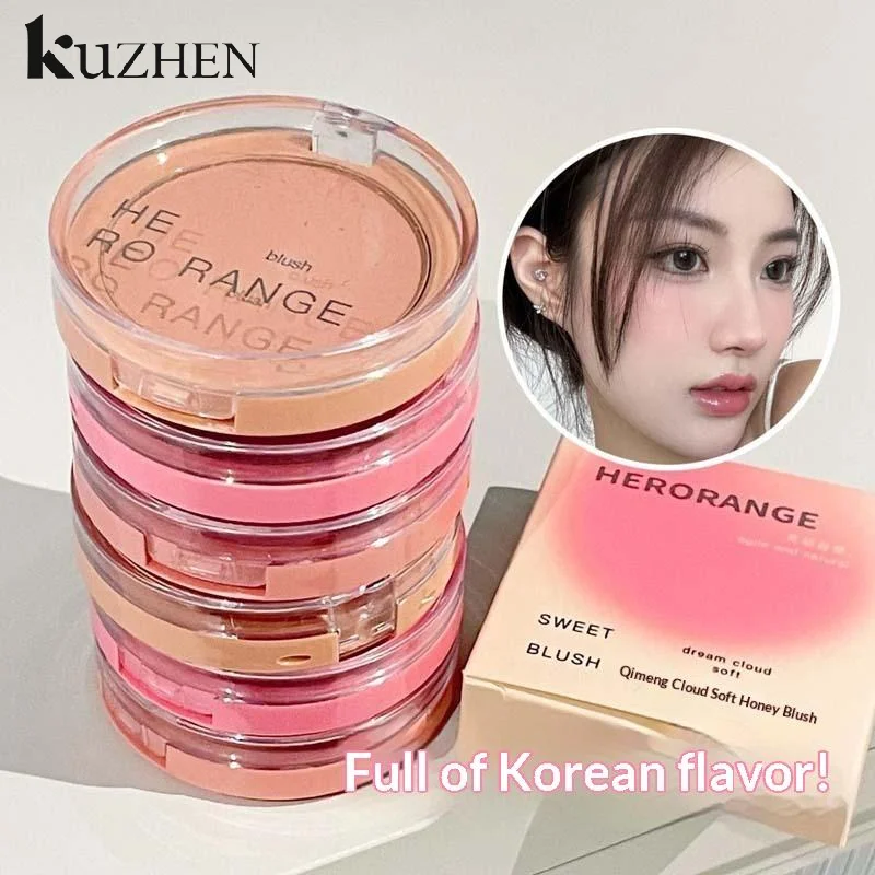 【HERORANGE】Palette di fard per il viso Fard opaco in polvere pressata impermeabile a lunga durata per il contorno delle guance Cosmetici da viaggio