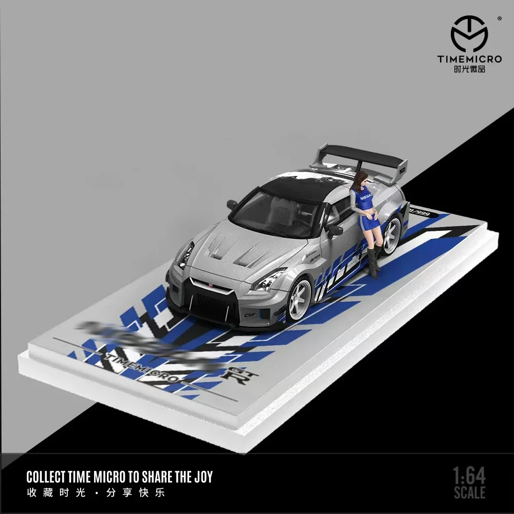 **PreSale** TM 1:64 H300 GTR R35 F&F Silver Blue Diecast Diorama Car Model Collection Toys Time Micro