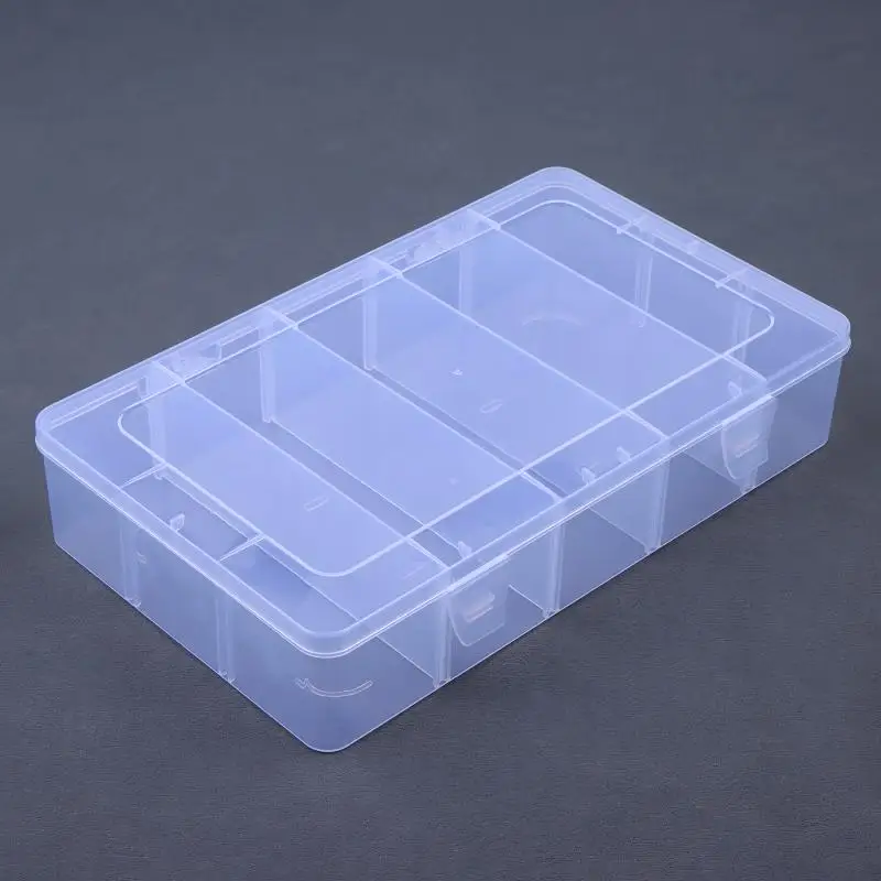 2PCS/3PCSClear Plastic Storage Box With Adjustable Grids And Transparent Design Perfect For Organizing Jewelry