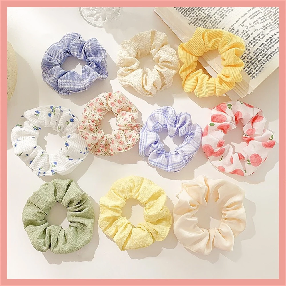 5Pcs/Set Women Cute Scrunchies Velvet Candy Color Hair Band for Girls Ponytail Holder Rubber Bands Hair Ties Hair Accessories