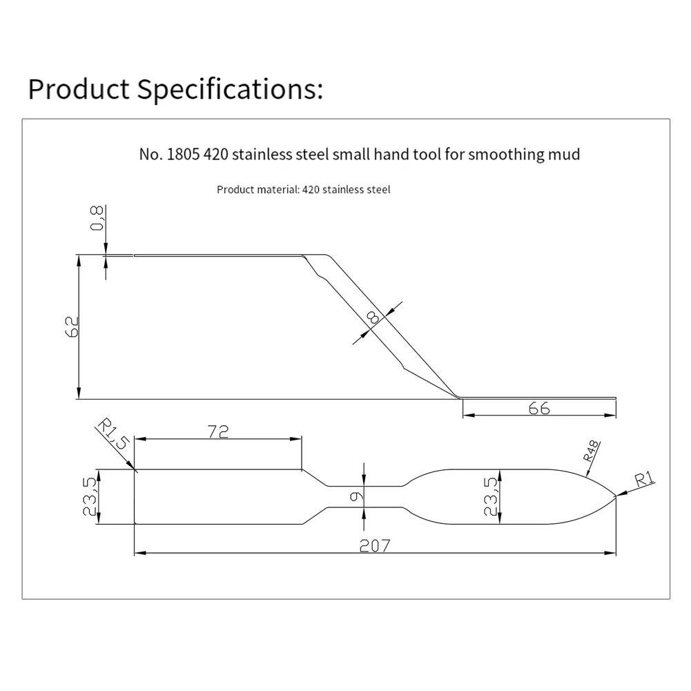 

Двуглавый шпатель для штукатурки из нержавеющей стали для очистки. Для ремонта швов и отделки герметизации практичного использования.