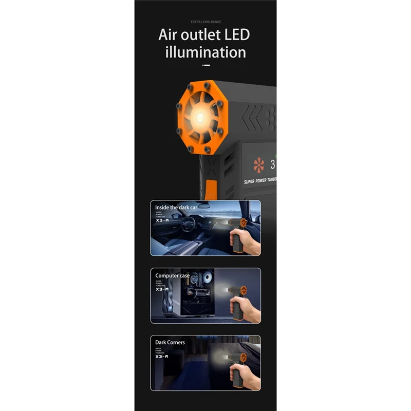 A01V-Mini Turbo Jet Fan الكهربائية منفضة الهواء منفاخ الهواء 3 والعتاد قابل للتعديل سرعة الرياح توربو منفاخ مع فوهة فراغ