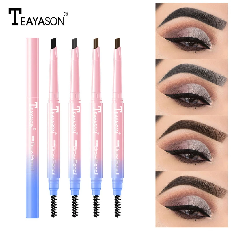 Korean Cosmetics Make Up For Women Double Head Eyebrow Pencil Waterproof Long Lasting Natural Makeup Brushes Easy Coloring