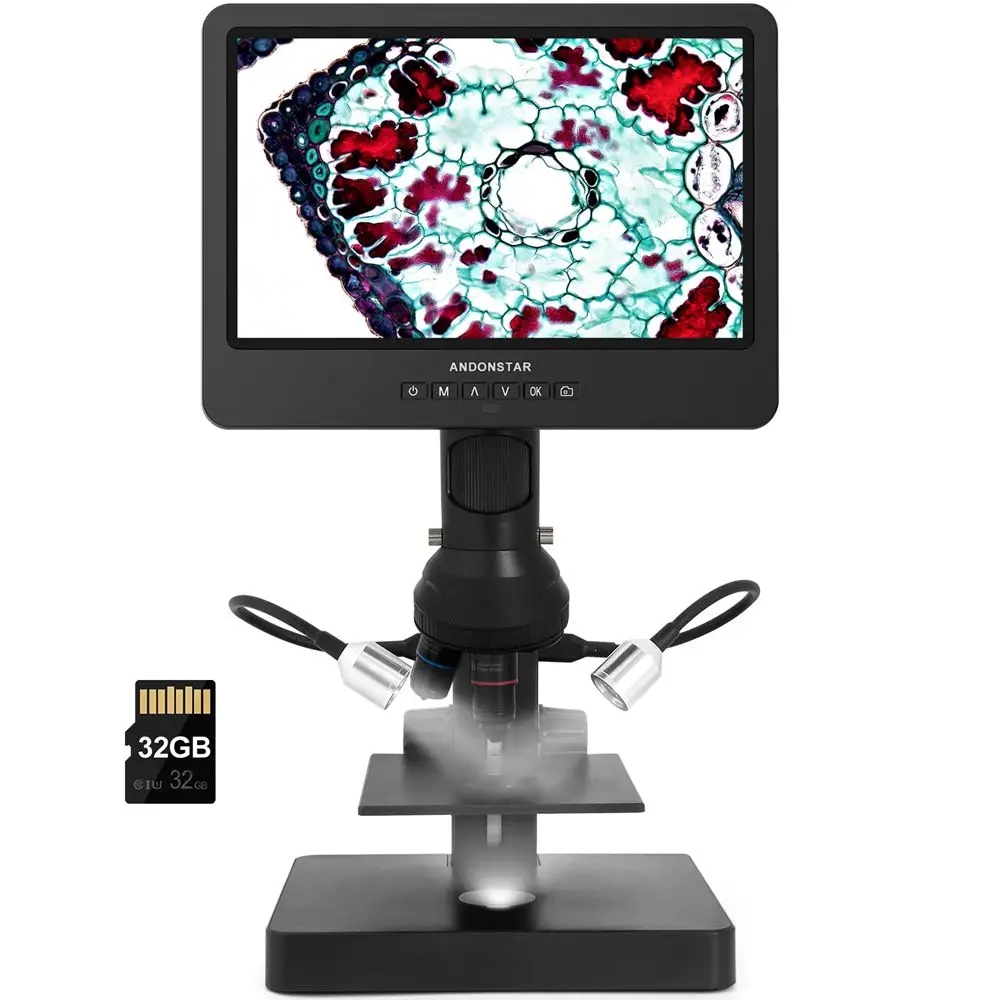 Andonstar  10.1 inch AD249SP UHD 2160P HDMI Digital Microscope 4000X 3 Lens for Biological Microscope Kit  Soldering Microscope