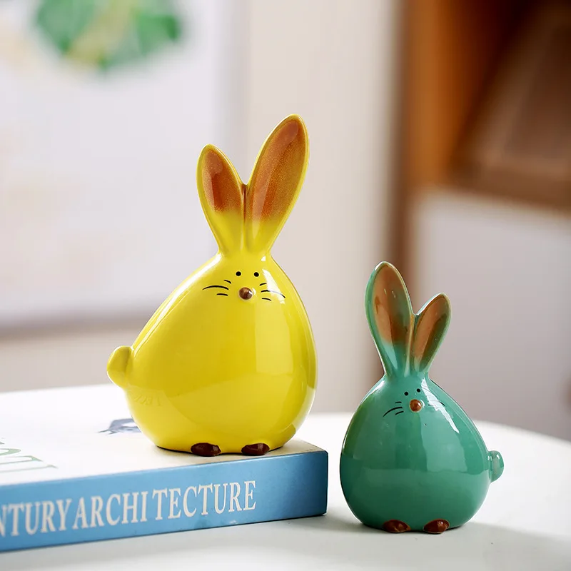 

Nordic Home Decor Long Eared Rabbit Ornaments Modern Simple Animal Decorations Ceramic Rabbit Soft Decorations