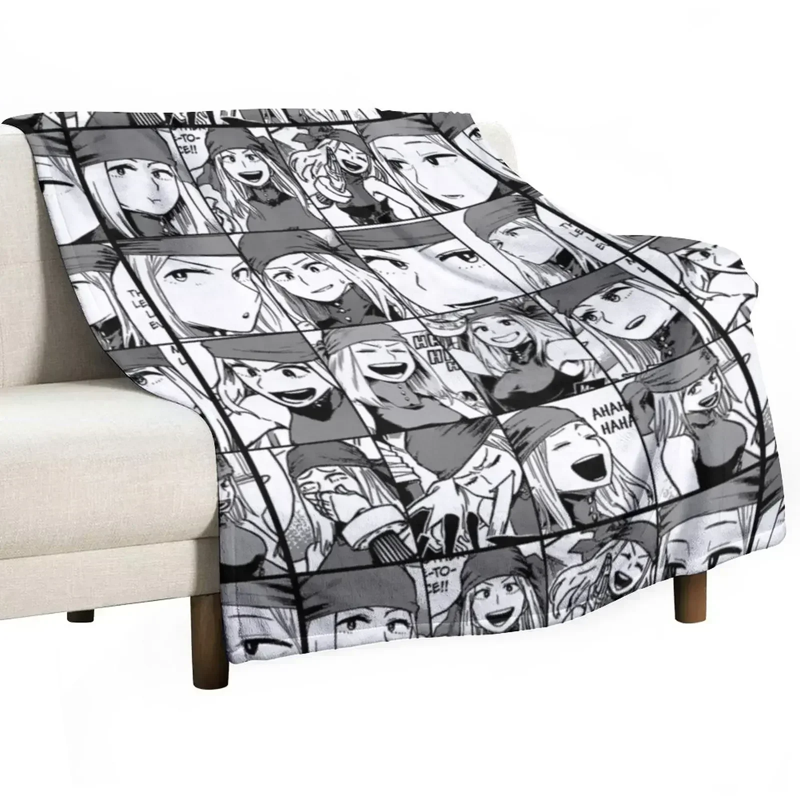 

Ms Joke collage -black and white version Throw Blanket Flannel Beach Soft Plush Plaid anime Blankets