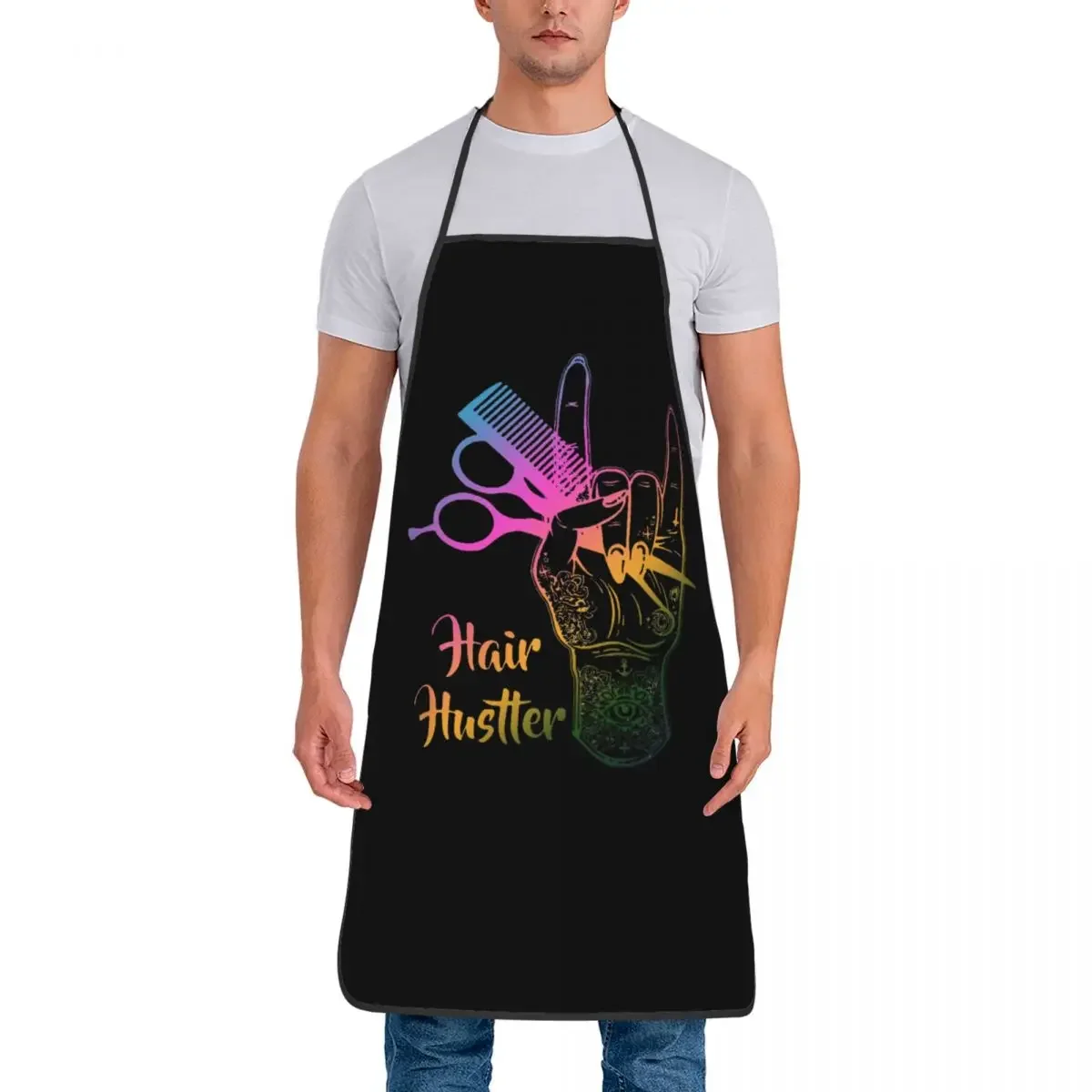 Funny Colorful Print  Master Bib Aprons Unisex Kitchen Chef Barber Hairdresser Fashion Trend Hairstyle Tablier Cuisine  Painting