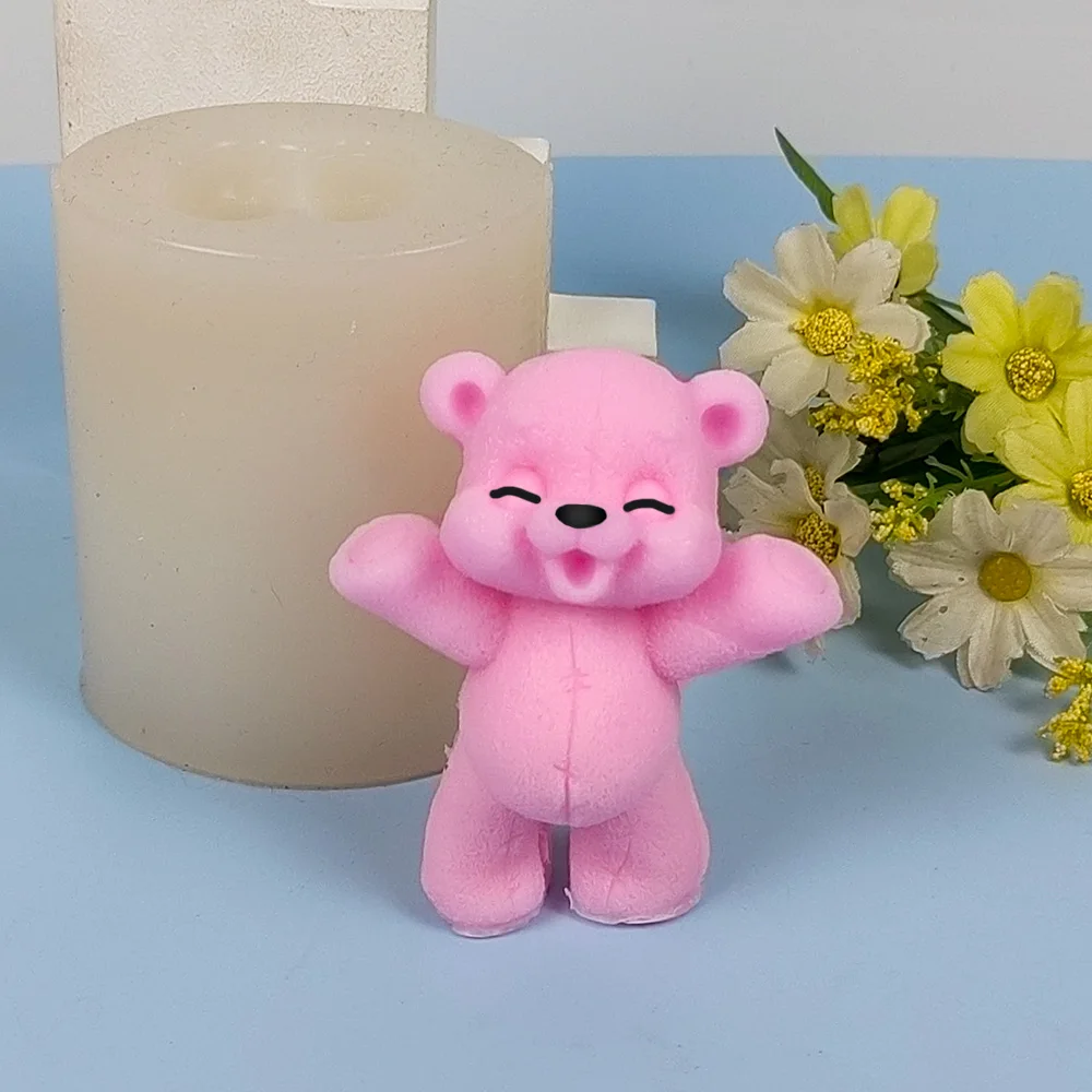 

Cute Bear Concrete Cement Animal squishy Molds Candle Silicone Mold Aromatherapy Plaster Mold Fondant Cake Candle Mold Tools