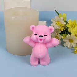 Cute Bear Concrete Cement Animal squishy Molds Candle Silicone Mold Aromatherapy Plaster Mold Fondant Cake Candle Mold Tools