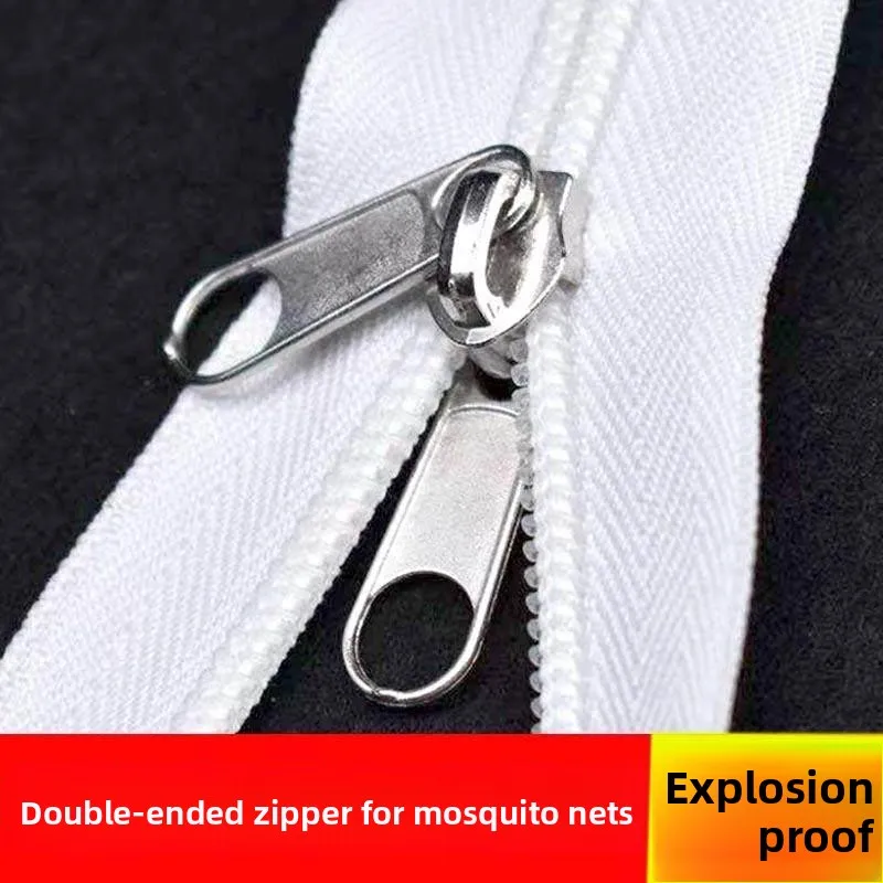 

Высококачественная москитная сетка с двойной молнией, съемная нейлоновая молния, универсальная, белая, 2 метра, для дома, ткань