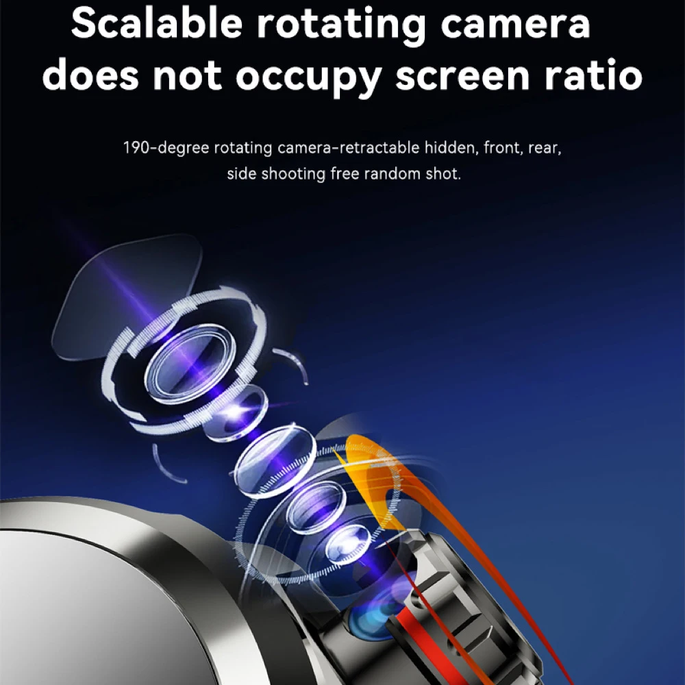 2100mAh الدورية كاميرا 4G مكالمة فيديو الساعات الذكية الرجال معدل ضربات القلب الأكسجين في الدم الصحة GPS واي فاي الرياضة مقاوم للماء Smartwatch NFC