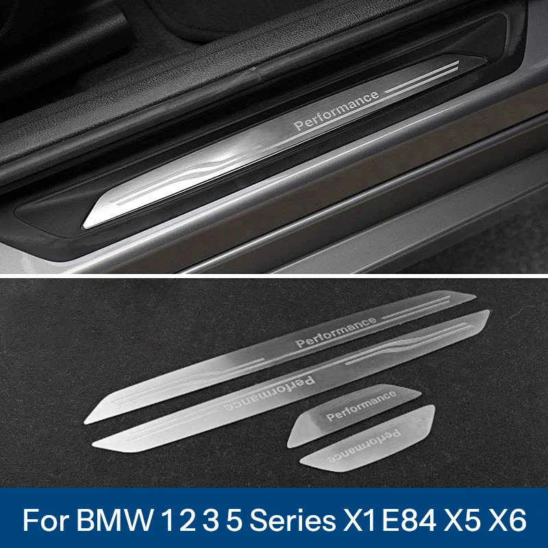 For BMW 1 3 4 5 Series 3GT X1 X3 X4 X5 X6 E70 F25 F30 F10 F45 F15 E84 Car Door Sill Cover Welcome Pedal Guards Protector Sticker