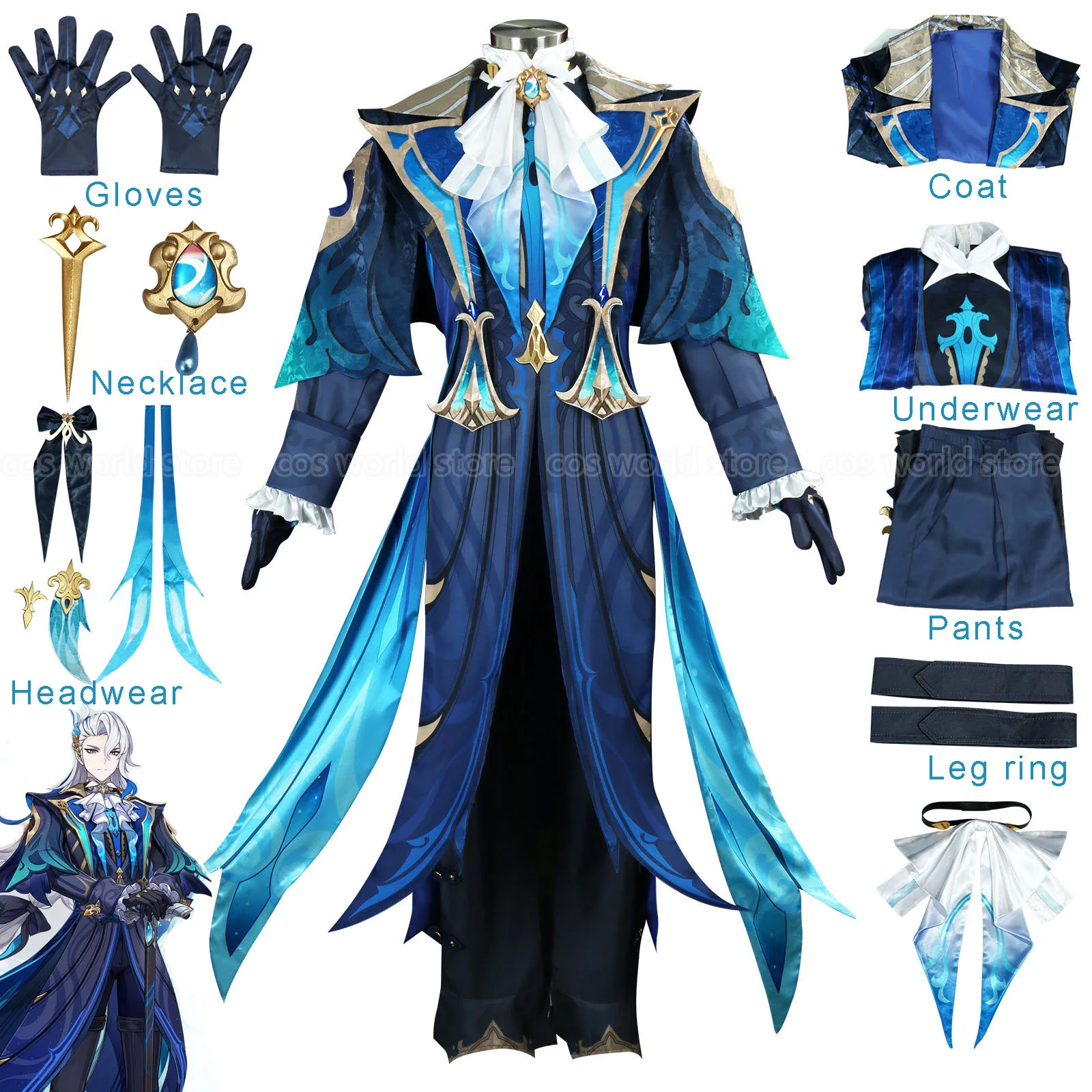 Genshin impacto trajes cosplay, anime jogo genshin impacto, conjunto completo de peruca para o dia das bruxas e carnaval