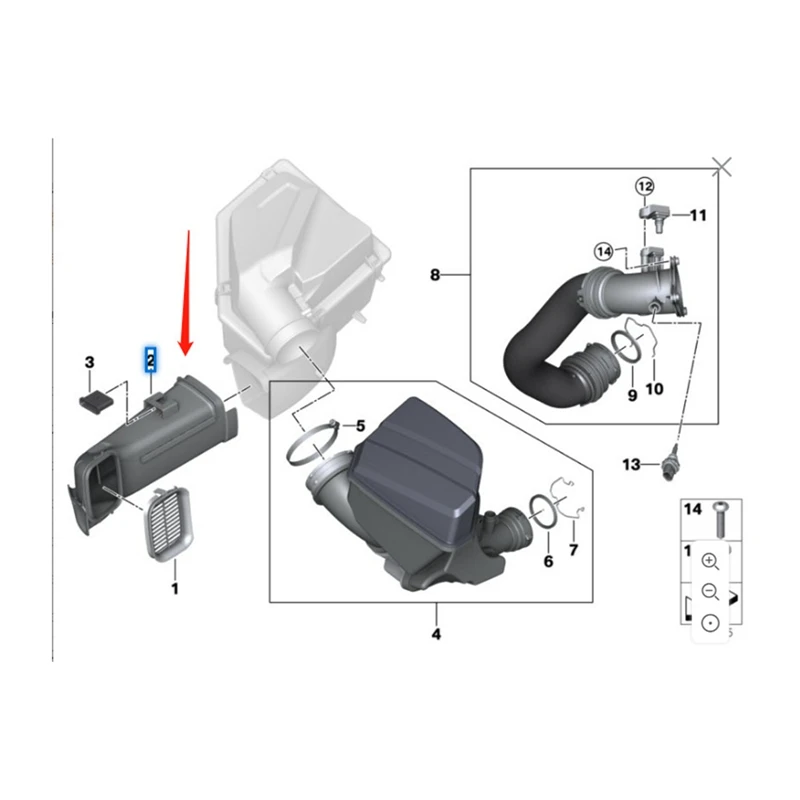 Car Air Intake Duct 13718635103 For BMW M3 G20 G21 G22 G23 G26 G28 G42 220I 230I 2018-2022 Intake Conduits 8635103