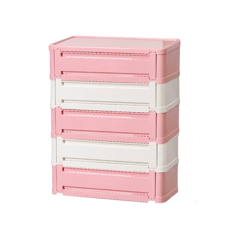 Simple plastic multi-layer storage cabinet household small apartment storage medieval cabinet