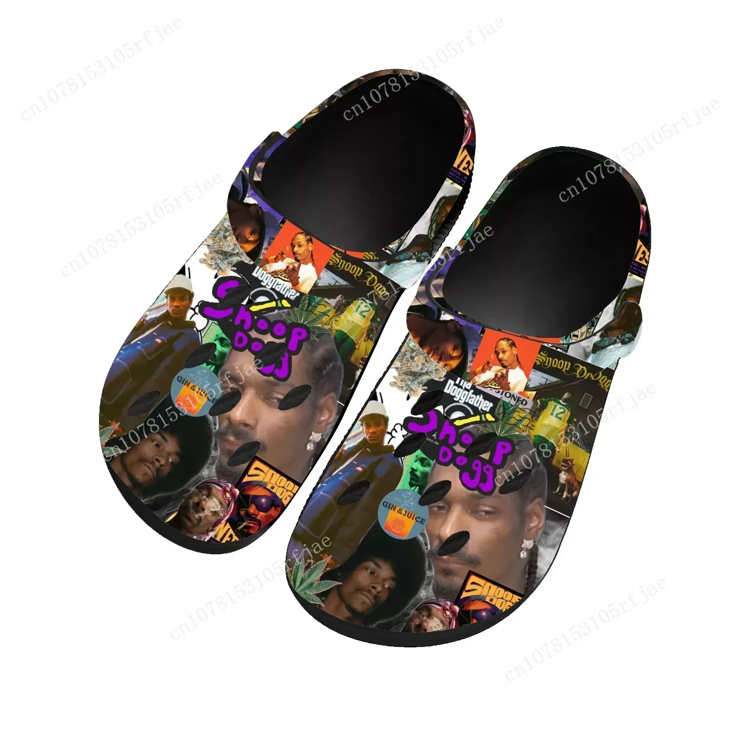 

Snoop Dogg Home Clogs Custom Water Shoes Mens Womens Teenager Shoe Garden Clog Customized Breathable Beach Hole Slippers Black