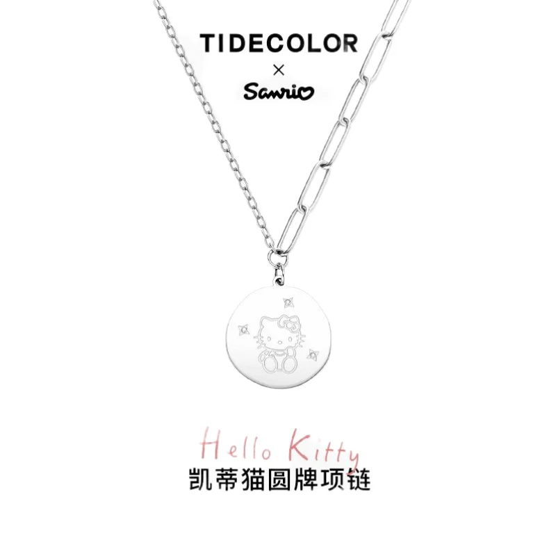 

Sanrio HelloKitty Titanium Steel Necklace Women's Fashion Trend Advanced Design Couple Models Girlfriend Tanabata Gift for Girls