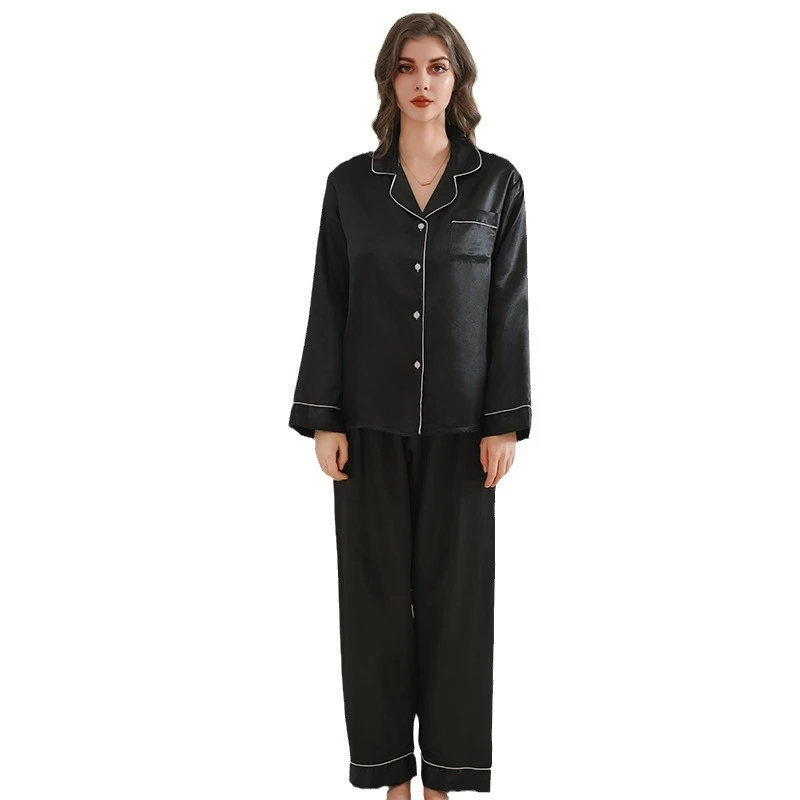 12 Colors 2 Piece Pajamas Set Lady Satin Loungewear Solid Wedding Party Bride Bridesmaid Team Pjs Long Sleeve Shirt Pants Outfit