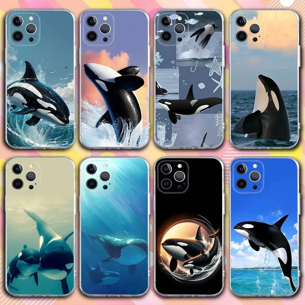 

K-Killer Whale Orca Phone Case For iPhone 17,16,15,14,13,12,11 Pro,Max,Plus,X,XS,XR,SE4,E Mini Transparent Soft Cover