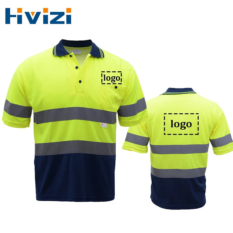 polo de seguranca com logotipo personalizado uniforme de trabalho para motocicleta ciclismo esportes roupa reflexiva ao ar livre 01