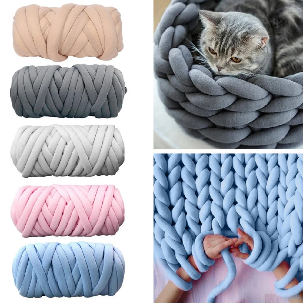 Diy Blanket Yarn Velvet Core Cored Cotton Wool Arm Knitting Yarn Colorful Tube Yarn For Scarves Bedsides Mats Bags