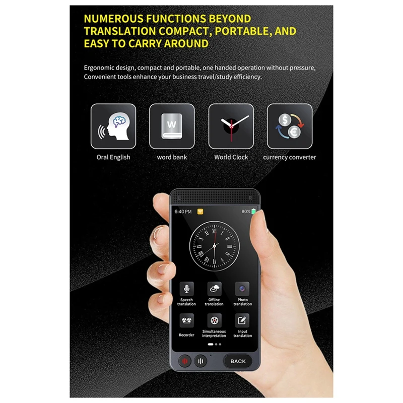 D21 جهاز مترجم الصور الصوتية الذكي AI عبر الإنترنت دون اتصال في الوقت الحقيقي 142 لغة معدات الترجمة-A22U #1