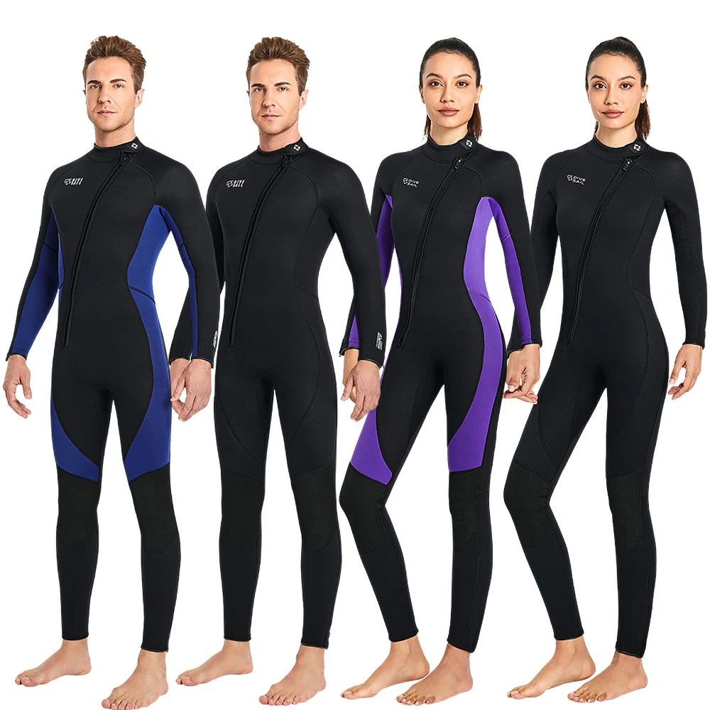 

3mm Neoprene Wetsuit for Men Women Front Zip One Pieces Full Body Diving Suits for Snorkeling Surfing Scuba Diving Swimming