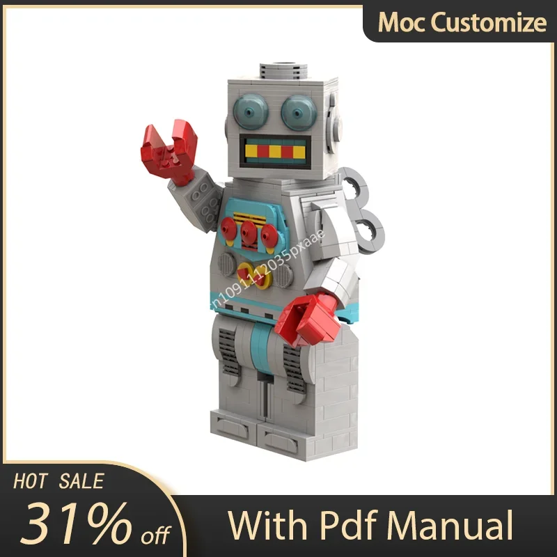 

707pcs Moc Customize MEGA Clockwork Robot Collectible Dolls Model Building Blocks DIY Assembly Bricks Toy Present