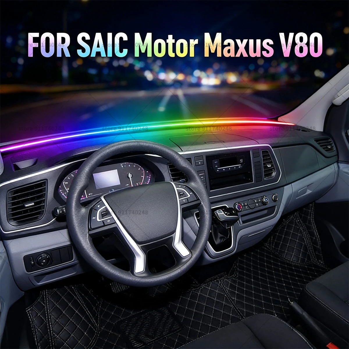 

For SAIC Motor Maxus V80 Automotive decoration light strip, colorful acrylic front windshield soundproofing strip