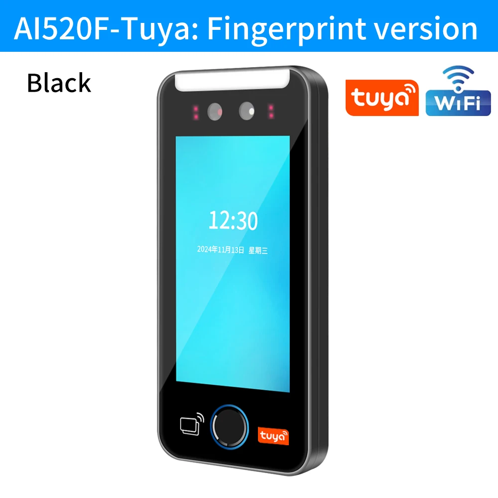 Asia-Teco 5-Zoll-Touchscreen-Server WIFI Tuya Gesichtserkennung Fingerabdruck-Zugangskontrolle mit RFID-Lesegerät Gesicht Zeiterfassung Maschine 5