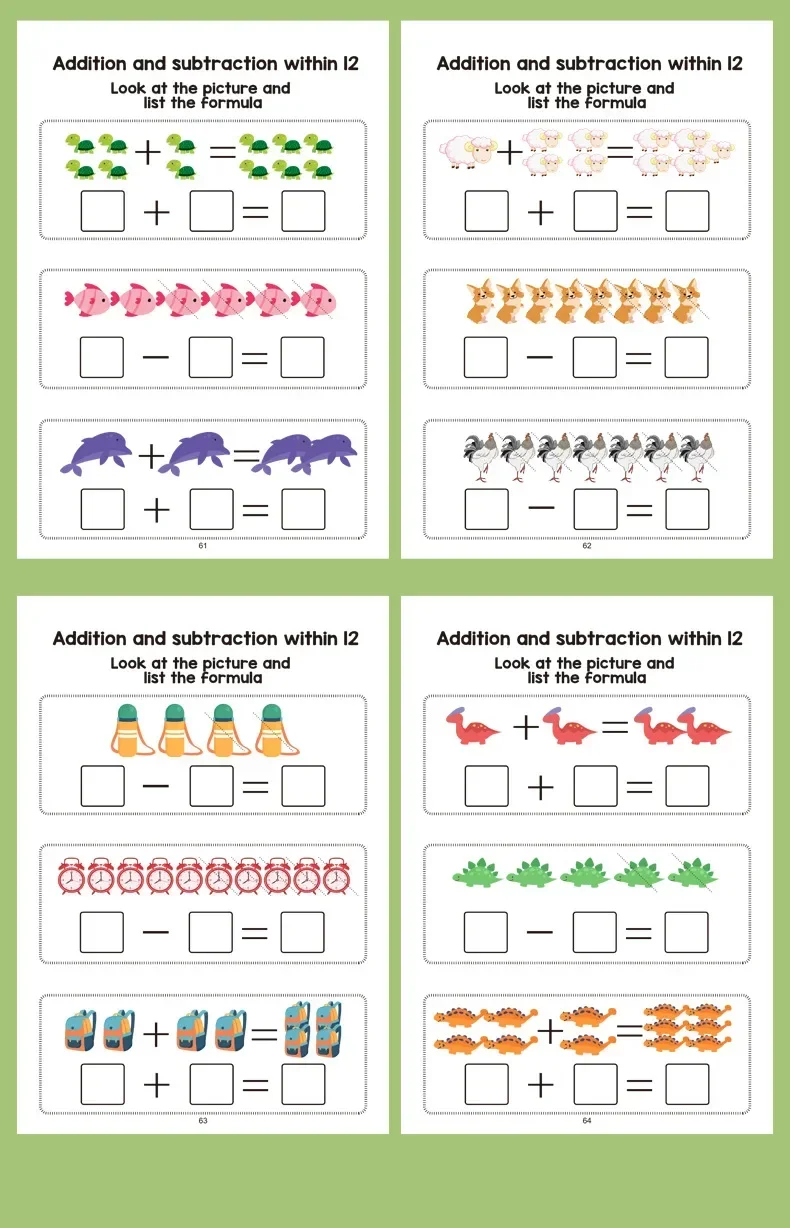 

64-страничная учебная книга по логическому мышлению, заполненная номерам, забавная тетрадь по математике, обучающие инструменты для учащихся начальной школы