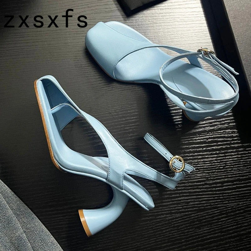 Summer White Leather Women Sandals Ankle Strap Strange High Heel Party Shoes For Women Designer Brand Sandalias Mujer Women