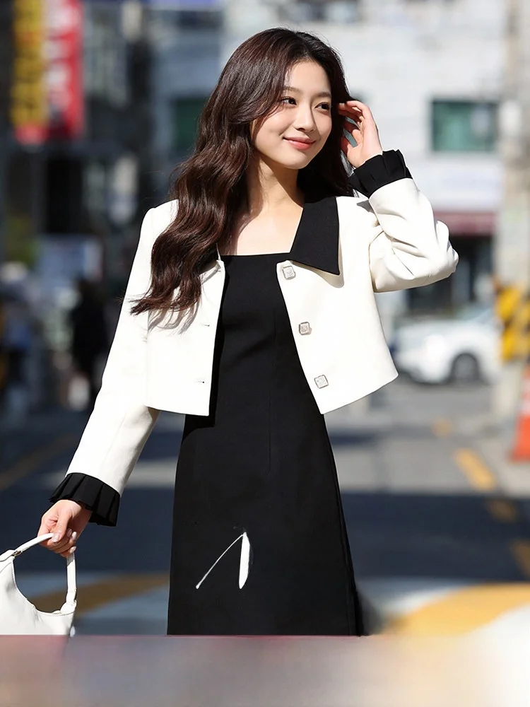 

plus Size Women's Faionable ort Coat And ter Dr Two-Piece Set Spring 2026 Ele Quali Polyester And Spandex