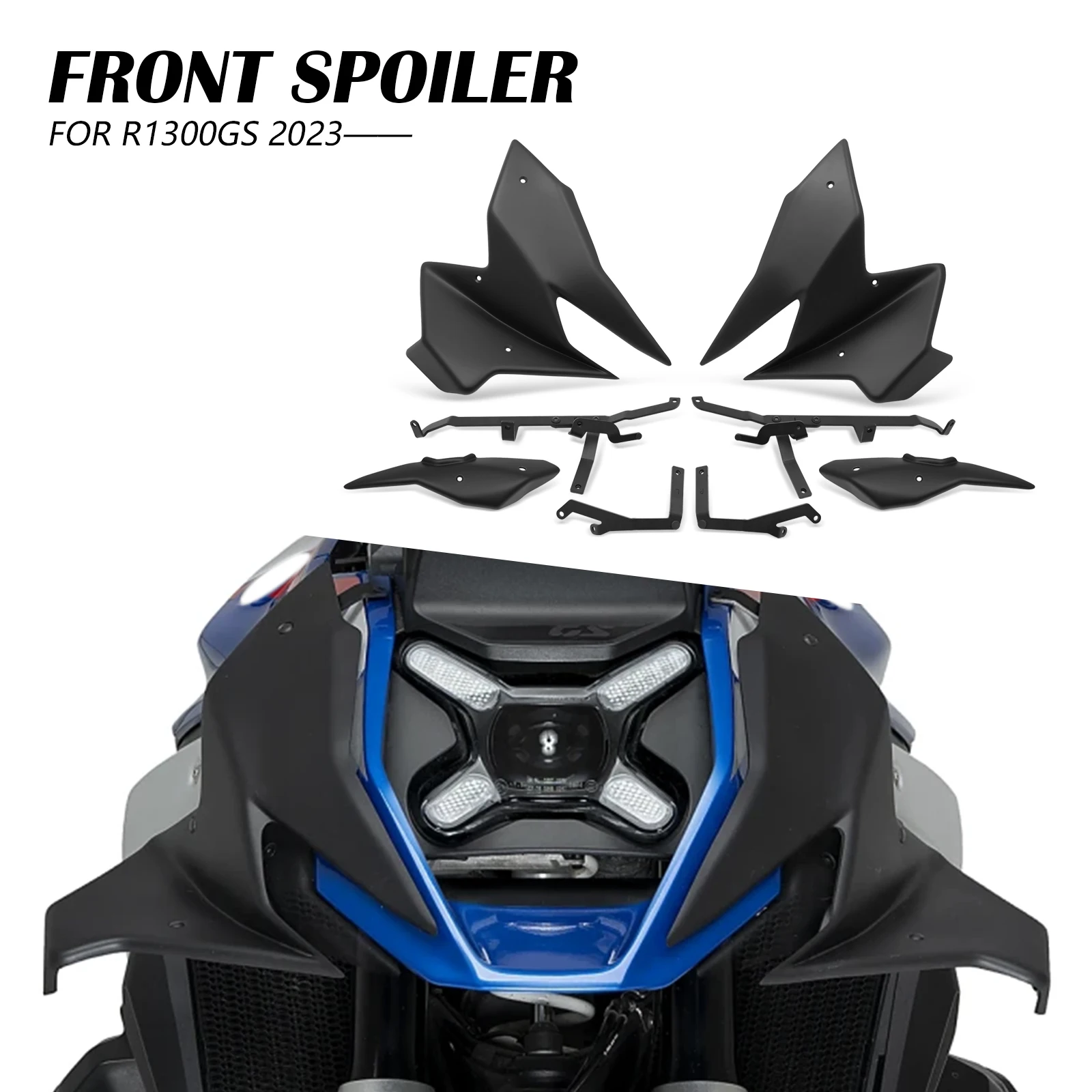 

Motorcycle Downforce Naked Frontal Spoilers Side Winglet Aerodynamic Wing Front Spoiler Kit For BMW R1300GS 2023 2024 2025 2026