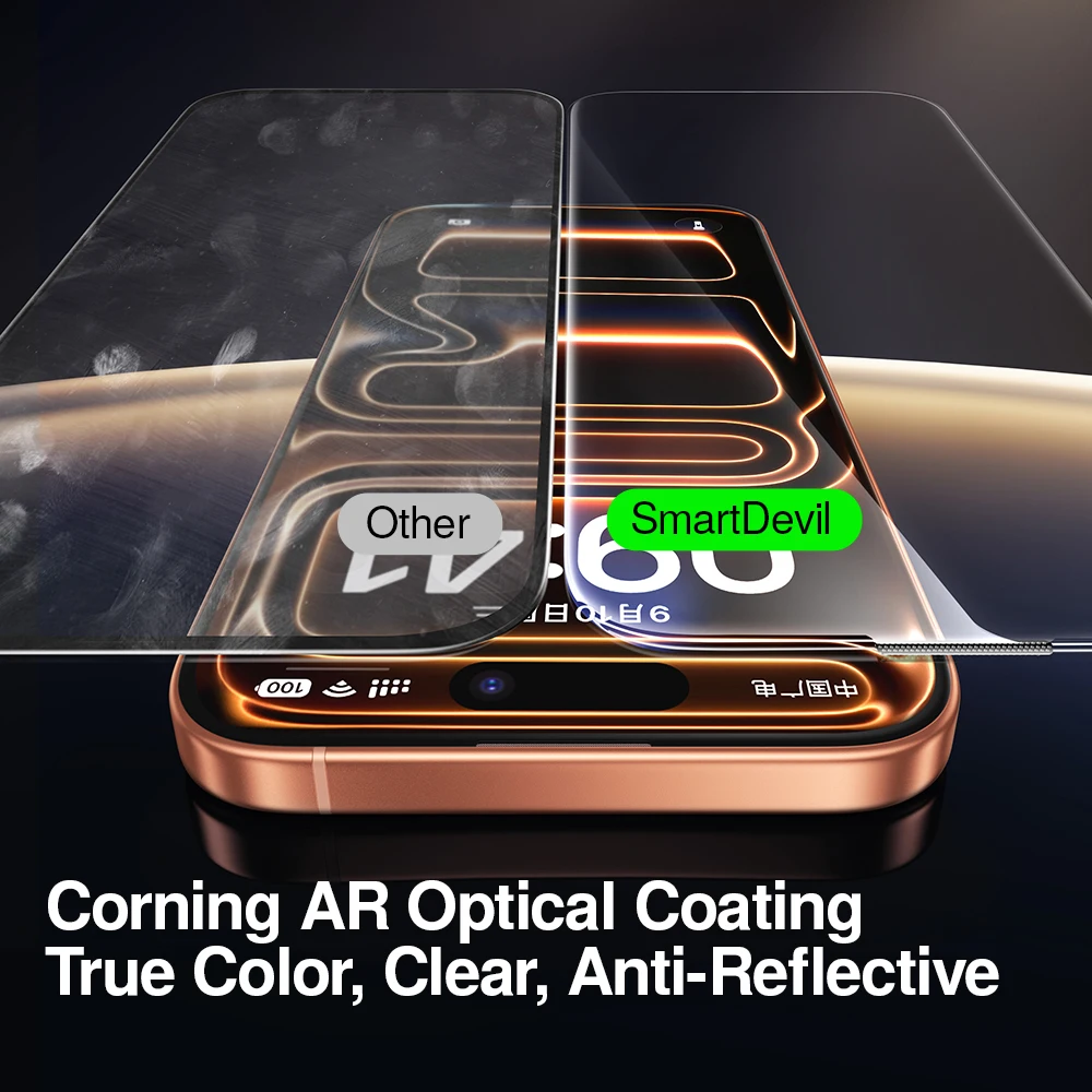 SmartDevil Bezpyłowa Osłona Ekranu Corning do iPhone 17 Pro Max, Pyłoszczelna Folia ze Szkła Hartowanego do iPhone Air 17 16 Pro — zdjęcie produktu 5