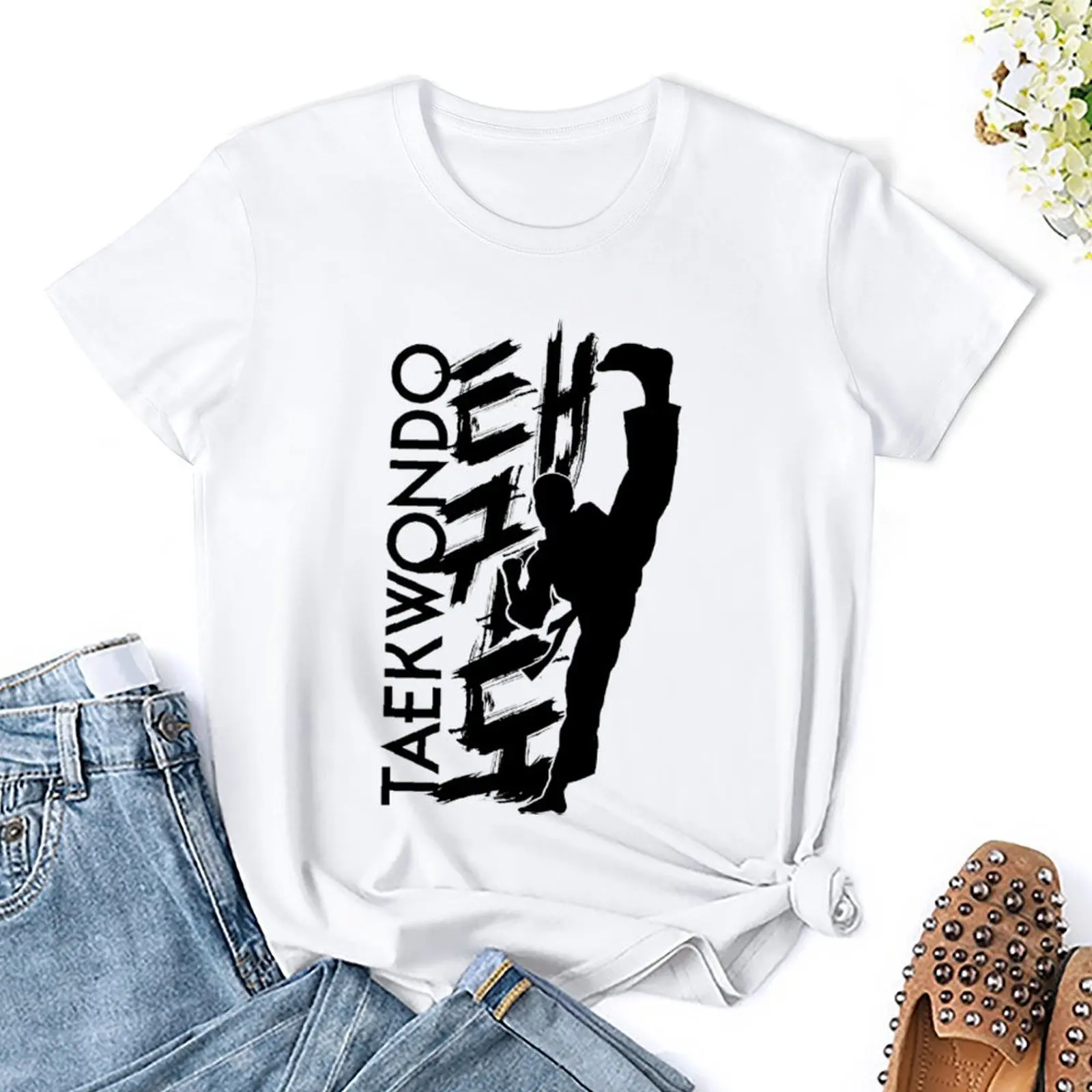 Harajuku Taekwondo Kick Boy Korean Martial Art Essential T-shirt  Sports Tees Graphic Vintage Funny Vintag Aactivity Competition