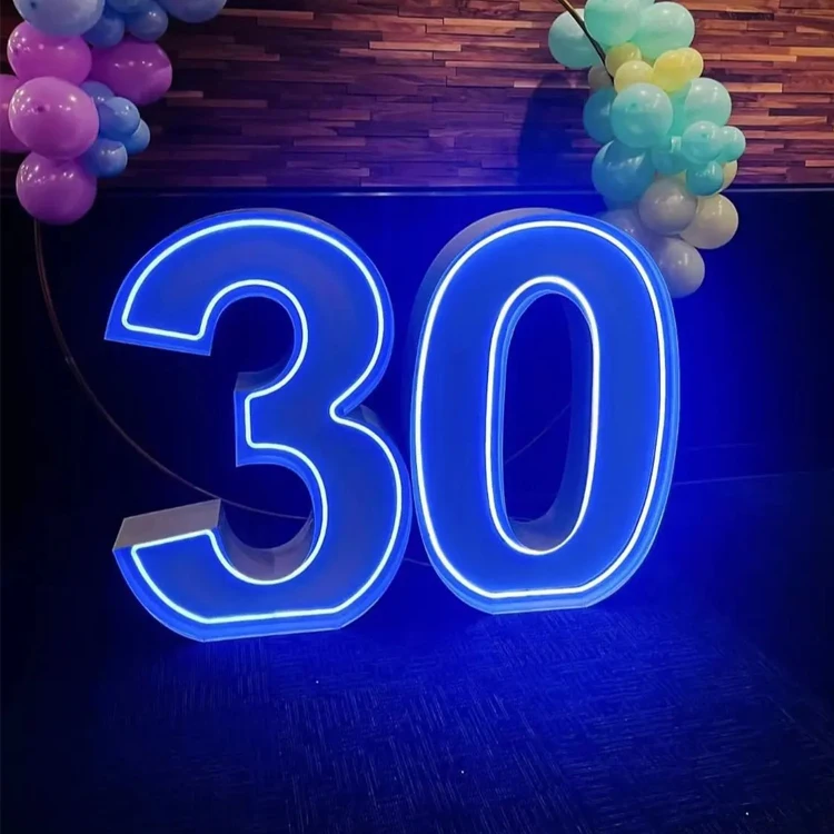 Light Emitting Diode RGB Neon Light Up Large Letters 4ft Marquee Digital Metal Outdoor Wedding