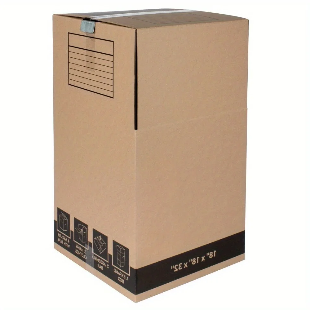 Petite boîte mobile d'emballage pour armoire recyclée, 18 pouces. L x 18 po. L x 32 po. H, 4 unités