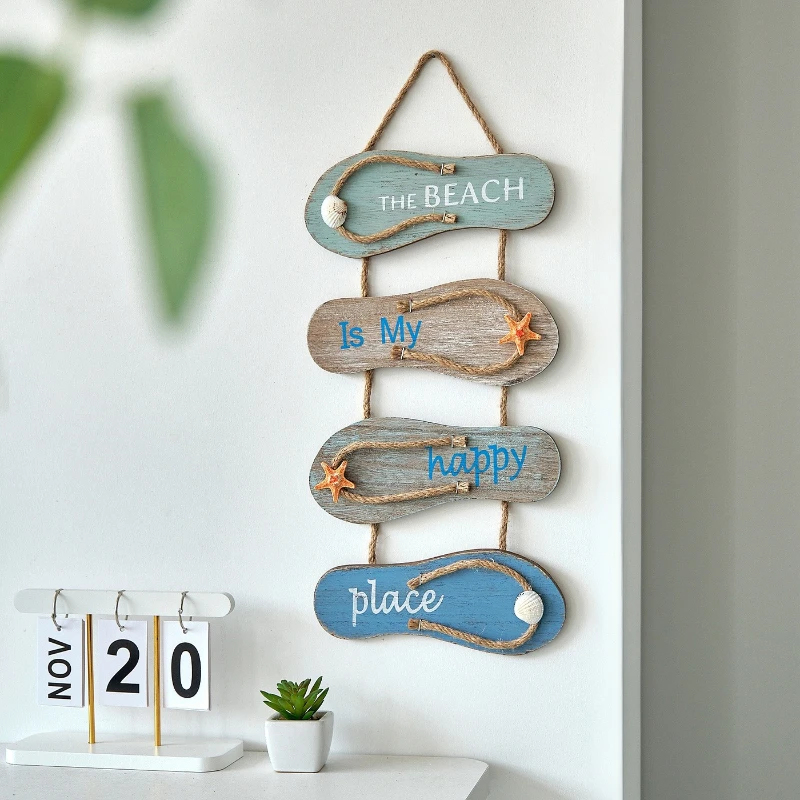 Mediterranean Retro Vintage Vintage Quadruple Slippers Wall Hanging Decorations   Wall Hanging Home Accessories