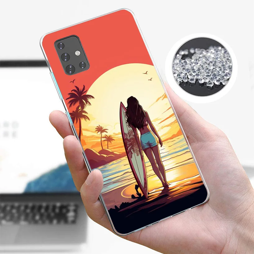 Surf Board Aesthetic Cover Phone Case For Samsung A51 A41 A31 A21S A71 A50S A40 A30S A20E A10S A6 A7 A8 A9 Plus Soft Fundas