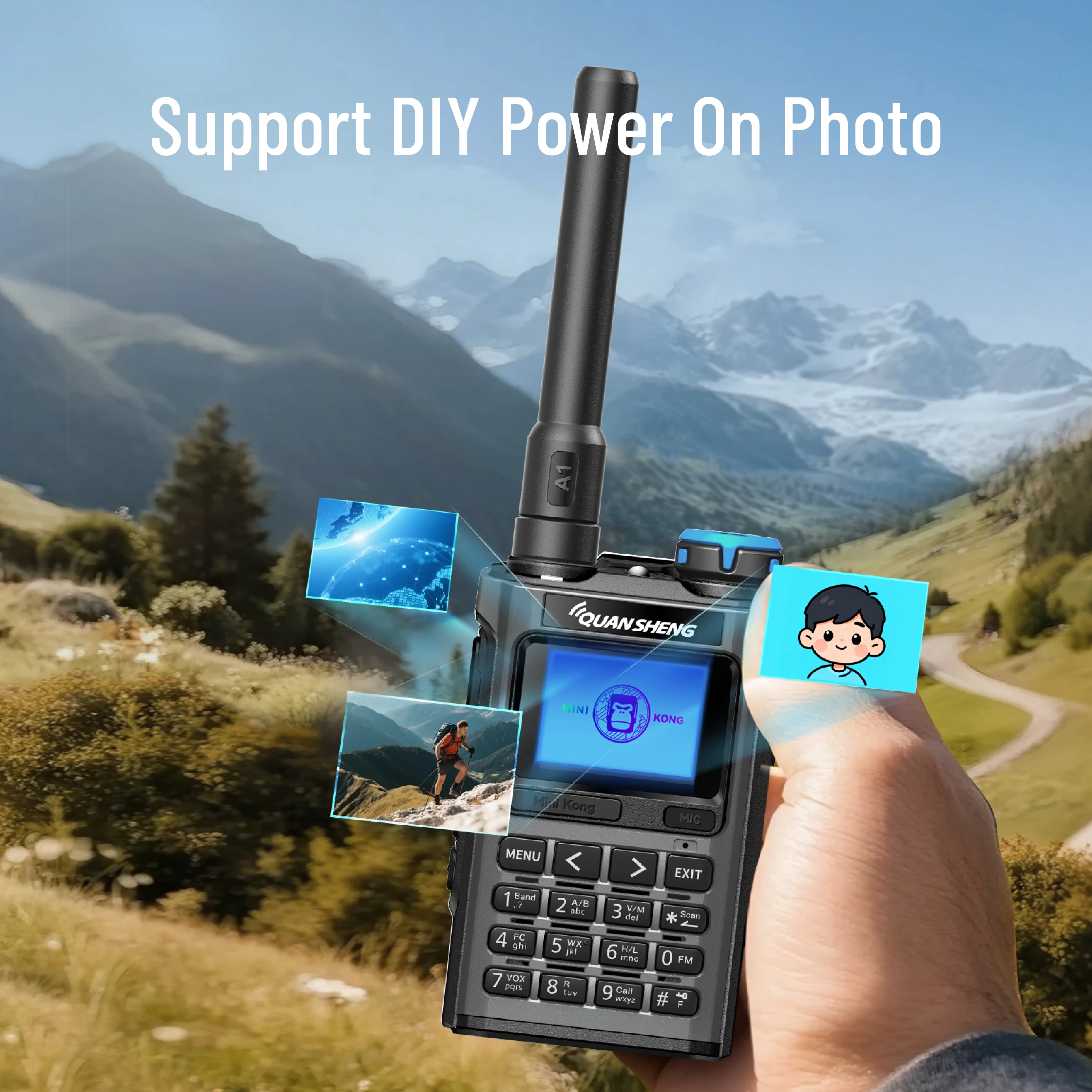 Quansheng UV-K1 L جهاز اتصال لاسلكي صغير ثنائي النطاق VHF UHF جهاز إرسال واستقبال لاسلكي نسخة تردد AM FM NOAA ترقية UV-K5 (8) UV-K6