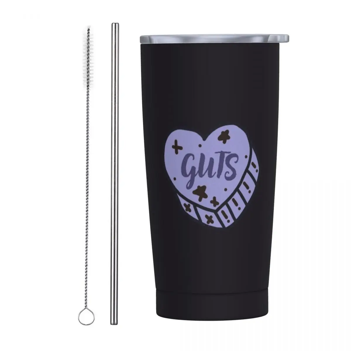 Guts Candy Heart 20 Oz Tumbler Olivia Rodrigo Vacuum Insulated Thermal Cup with Lid and Straw Stainless Steel Double Wall Mugs