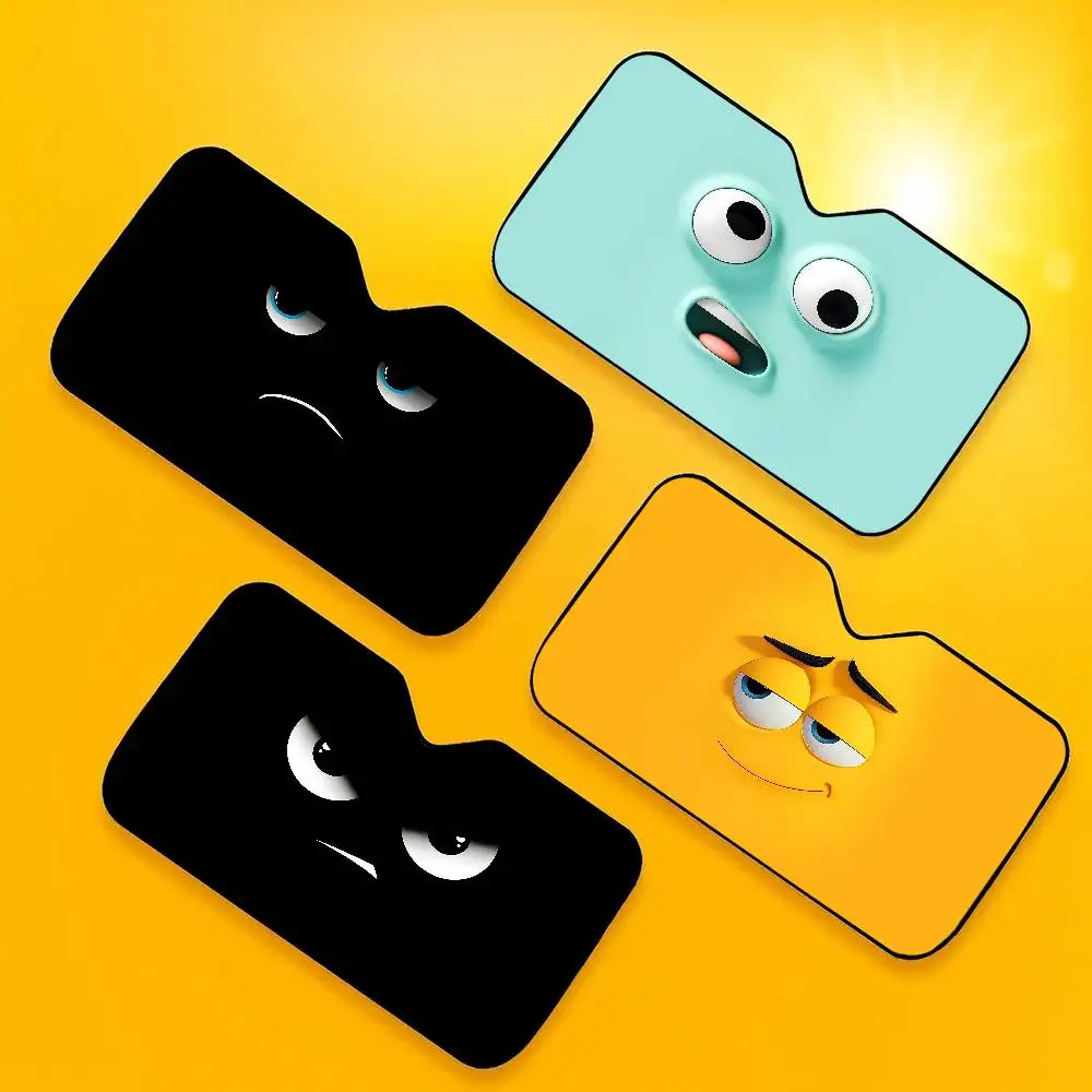 Funny Emoji Car Windshield Sunshade Cover Foldable Automotive Sun Shade Visor Window Uv Reflector Cars Keep Car Cool