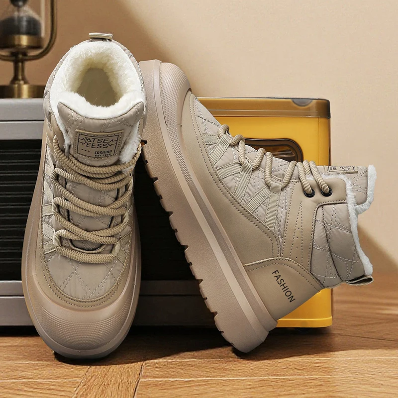 Autumn and winter boots Trendy Men's Thick Bottom Style Daily Fashion Outdoor Street High quality youth or adult shoes Keep warm