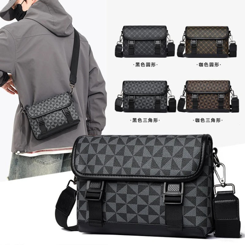 Vintage printed patter Messenger Bag for Men Large Capacity Flap Crossbody Shoulder Bag Casual A4 Book Satchel Travel School Bag