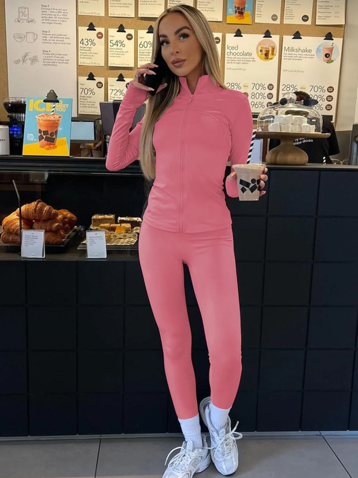 Ensemble pantalon de Yoga amincissant et Sexy pour femmes, longue fermeture éclair, exercice de Fitn, tenue de sport décontractée, Combo